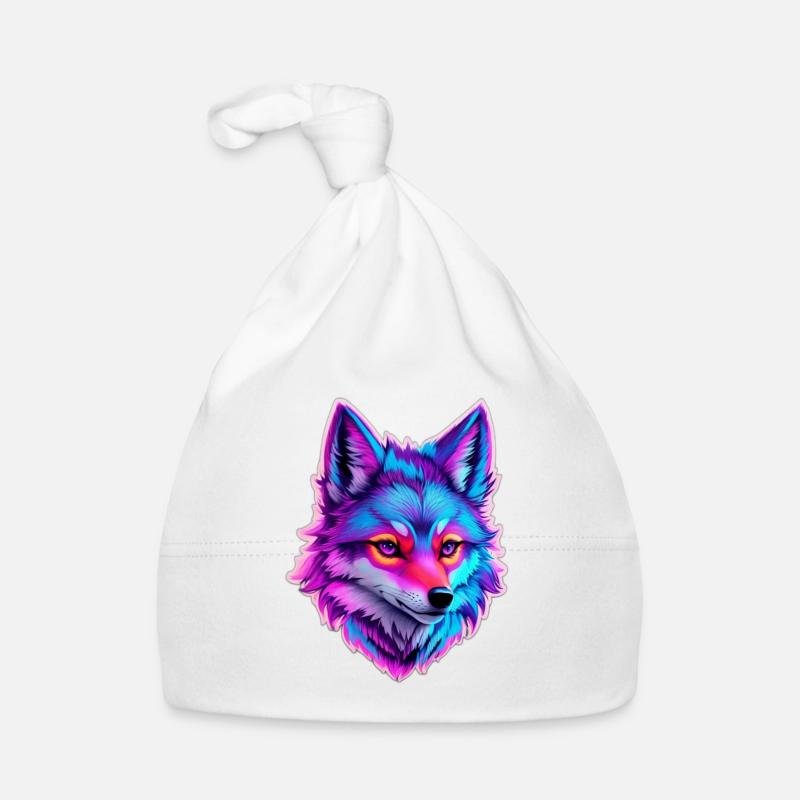 cute wolf head 5 Baby Bio-Mütze