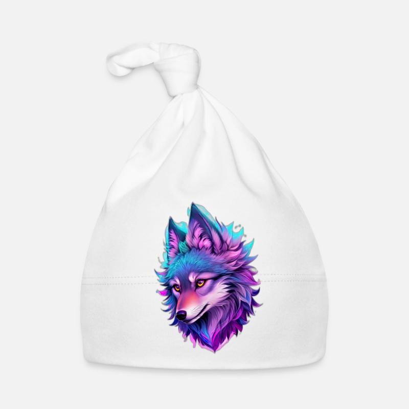 cute wolf head 4 Baby Bio-Mütze