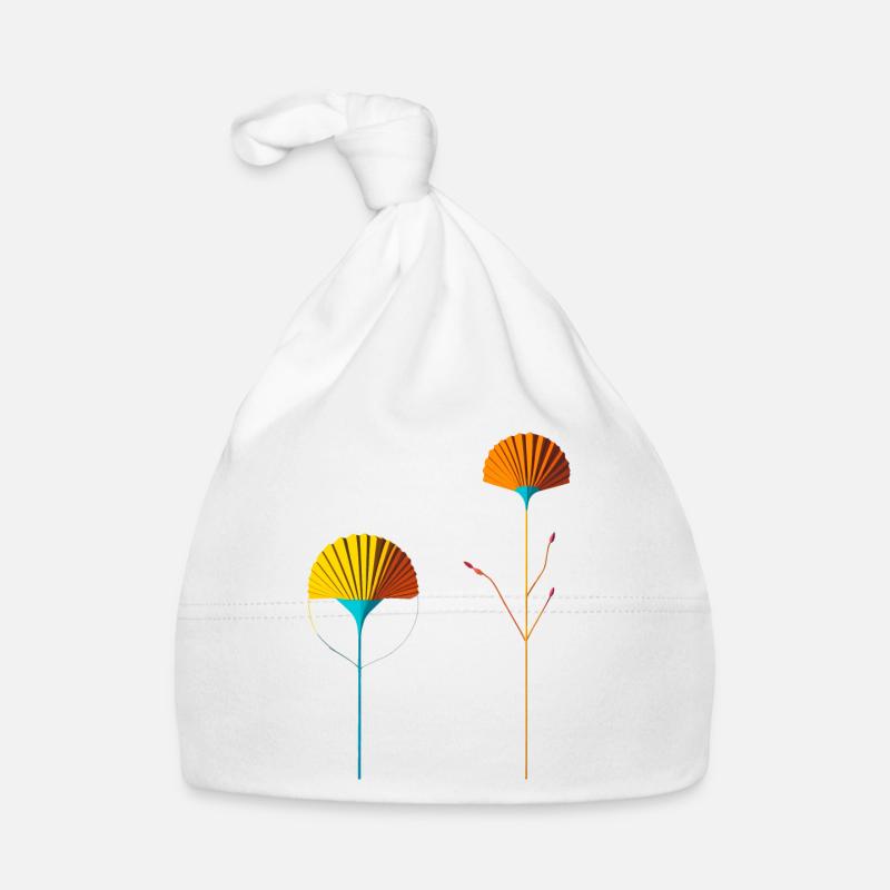 Fans abstraits de Color Blossom - Bonnet bio Bébé - blanc