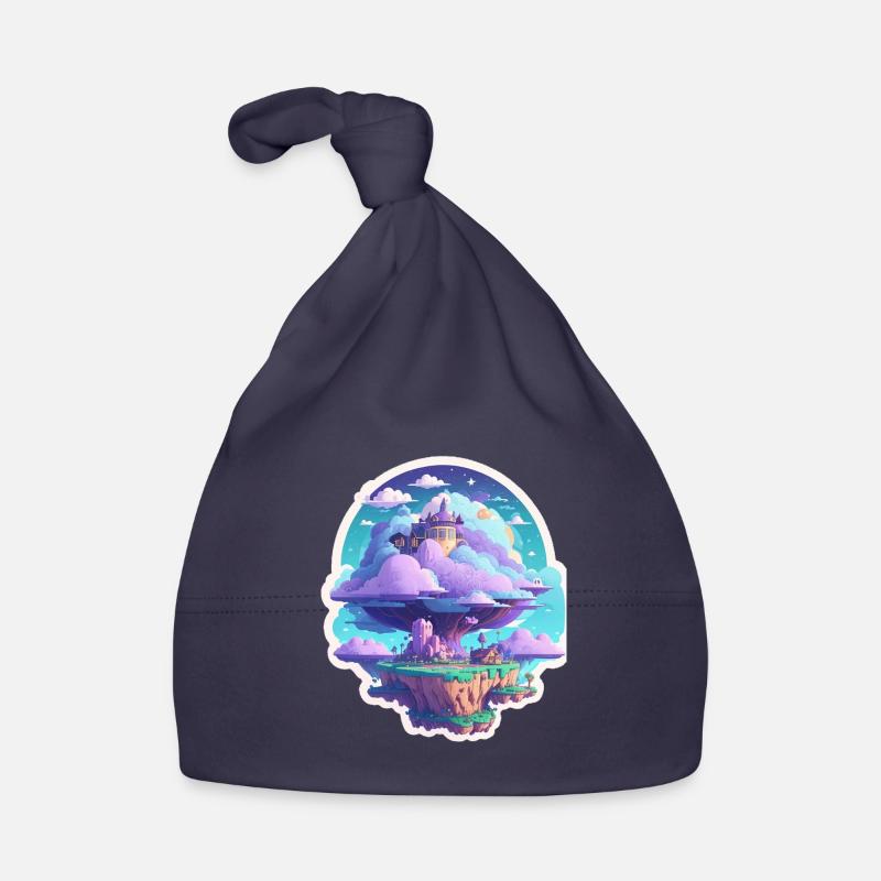 Sky-High Whimsy: Floating Islands Organic Baby Cap