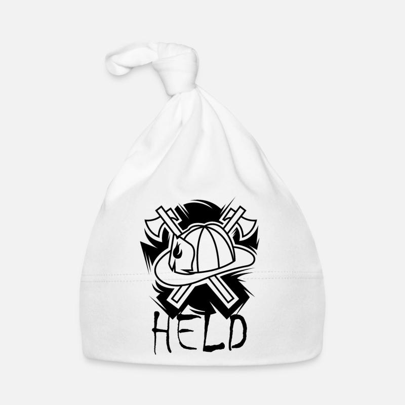 Héros, Pompier, Pompier, Symbole, Hache, Héros Bonnet bio Bébé