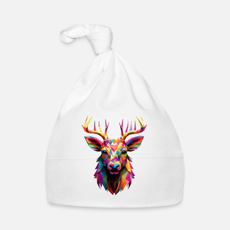 Buntes Hirschgeweih Baby Bio-Mütze