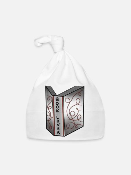 Book Lover - Organic Baby Cap - white - Front