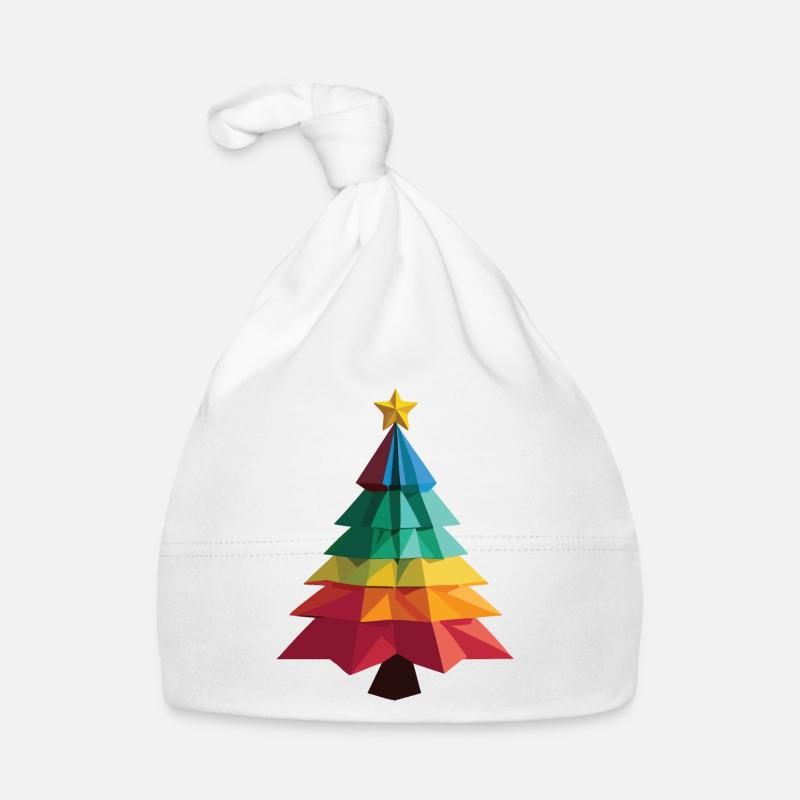 Low Poly Christmas Tree Organic Baby Cap