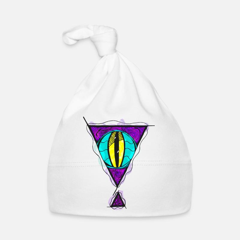 Alien Monster Eye with Triangle Dimensional Aperture Organic Baby Cap