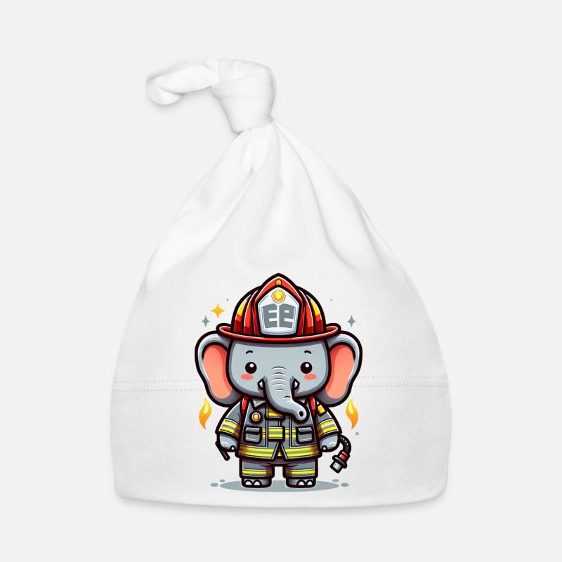 Pompier éléphant mignon Bonnet bio Bébé
