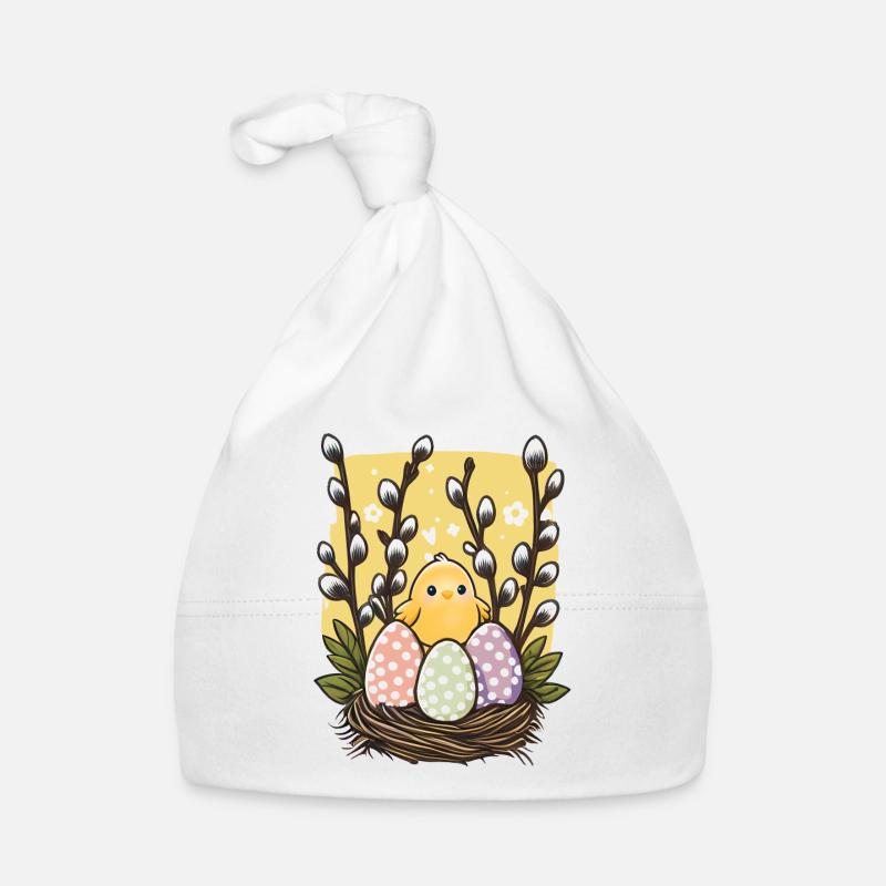Easter eggs and willow twigs Organic Baby Cap