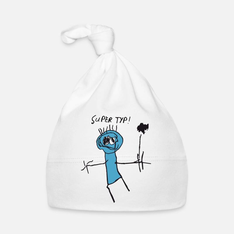 Strichmännchen "Super Typ" Baby Bio-Mütze