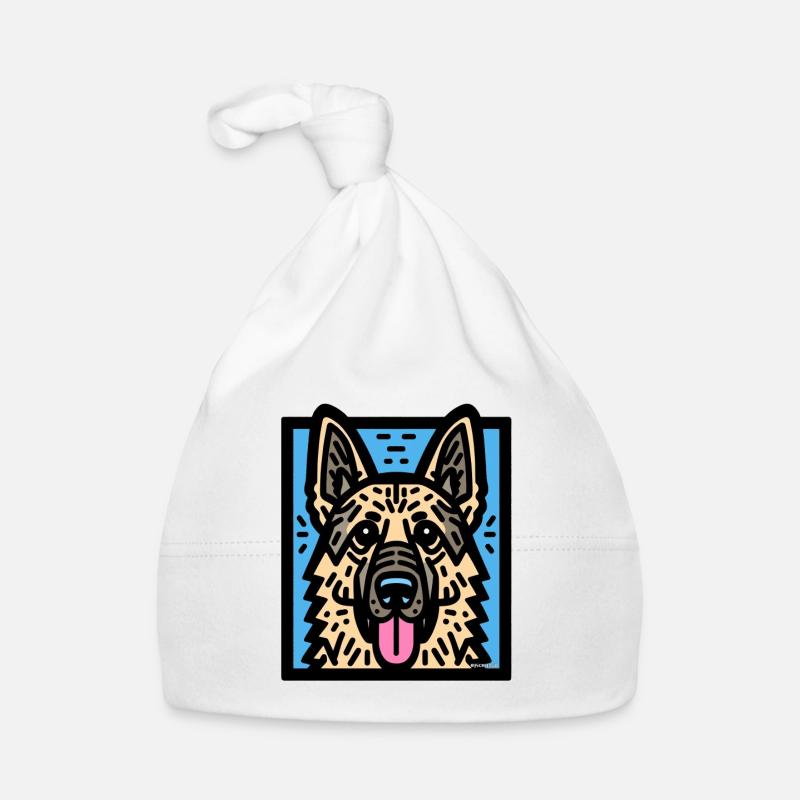 Deutscher Schäferhund Pop Art Baby Bio-Mütze