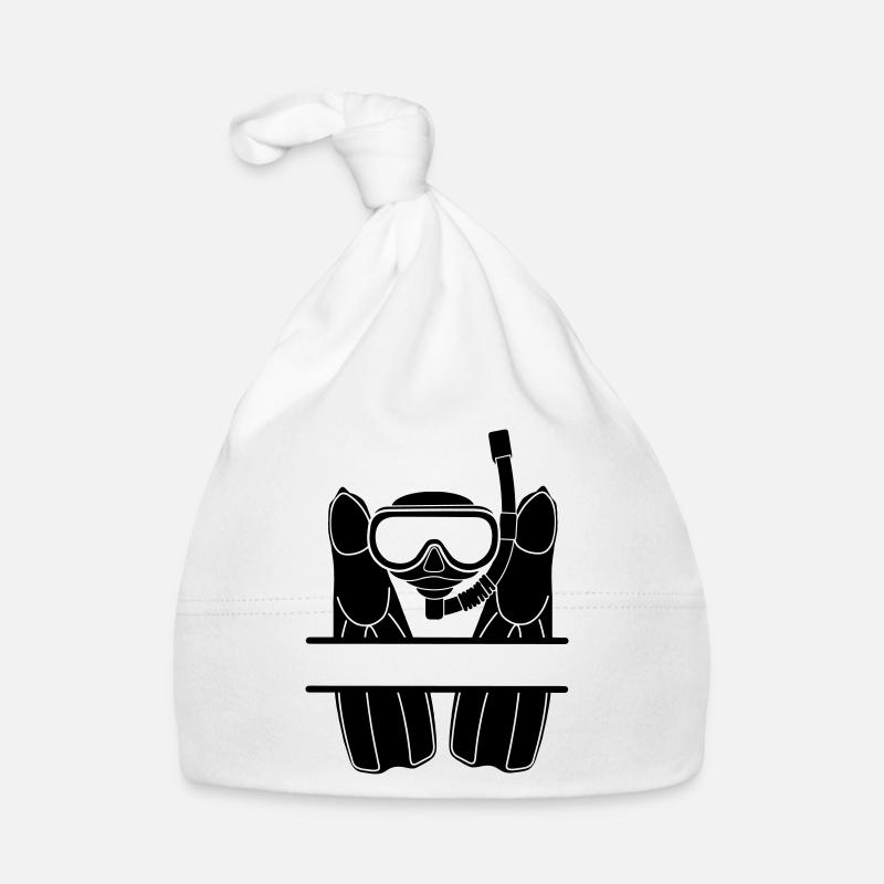 Lunettes de plongée avec bannière nominative en toile Bonnet bio Bébé