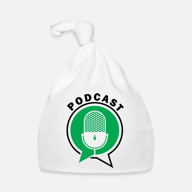 Podcast Microphone Speech Bubbles Organic Baby Cap