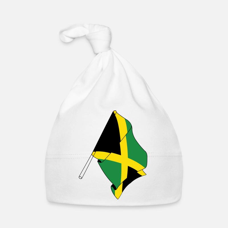 Drapeau de la Jamaïque - Bonnet bio Bébé - blanc