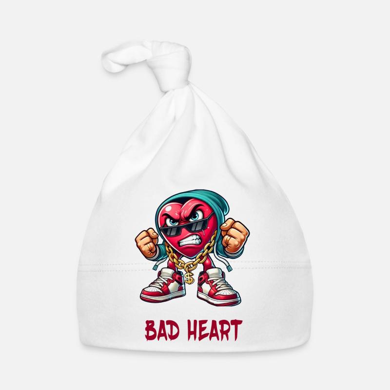 Böses Herz Design Baby Bio-Mütze