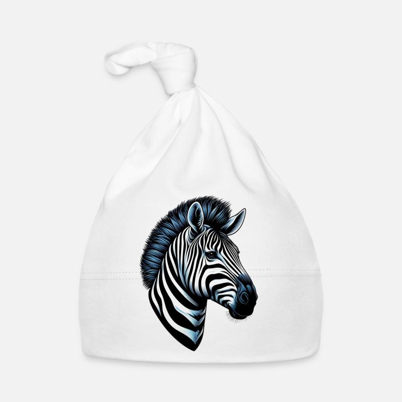 Zebra - Baby Bio-Mütze - Weiß