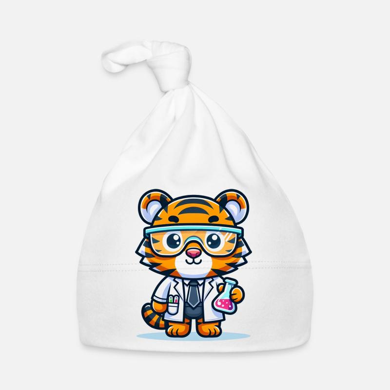 Tigre mignon scientifique Bonnet bio Bébé