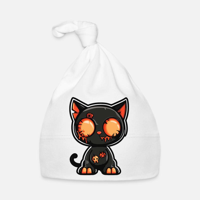 Chat Halloween Bande dessinée drôle Bonnet bio Bébé