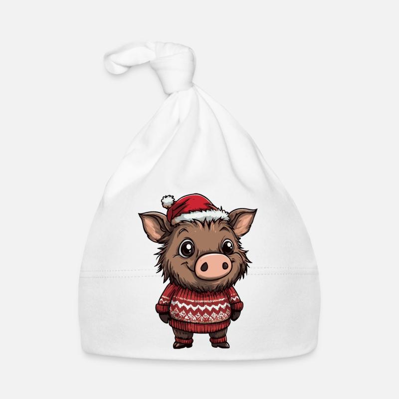 Cochon Noël Sanglier Bonnet bio Bébé