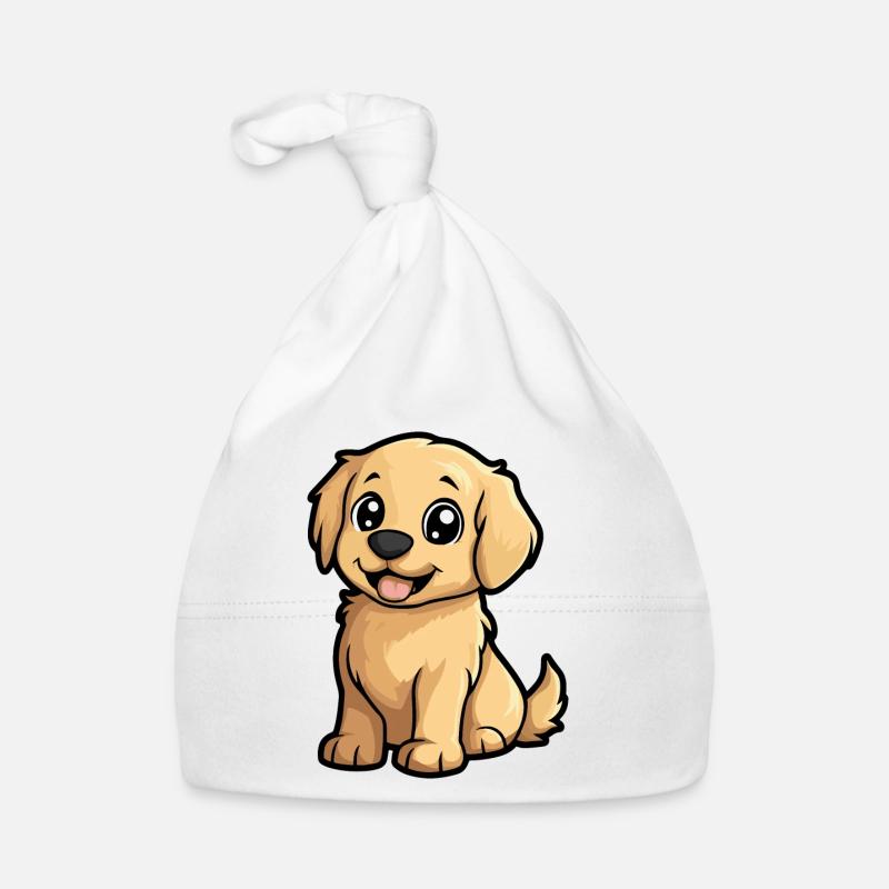 Golden Retriever Hund Comic Niedlich Baby Bio-Mütze