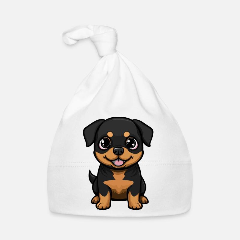 Rottweiler Dog Comic Cute Organic Baby Cap