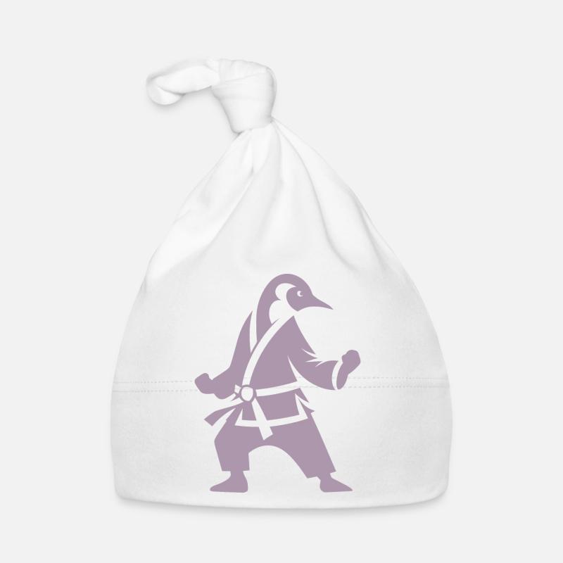 Pinguin Karate Kampfkunst Silhouette Baby Bio-Mütze