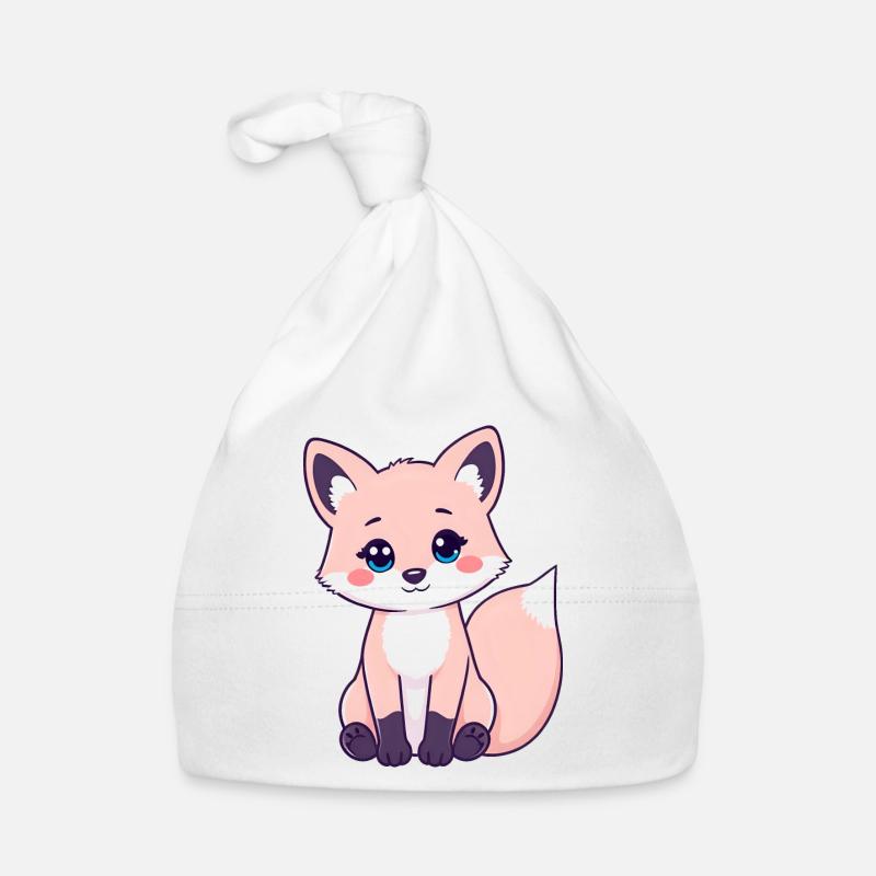 Curious Ginger Tabby Fox with Striking Pink Cheeks Organic Baby Cap