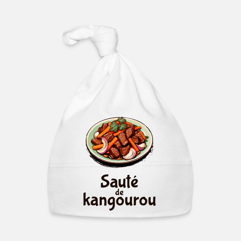 Kangaroo Stir-Fry - Dark Text Organic Baby Cap