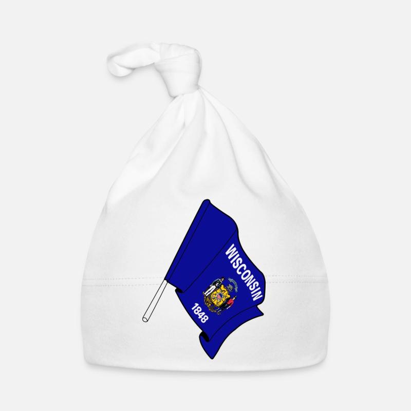 Drapeau du Wisconsin Bonnet bio Bébé