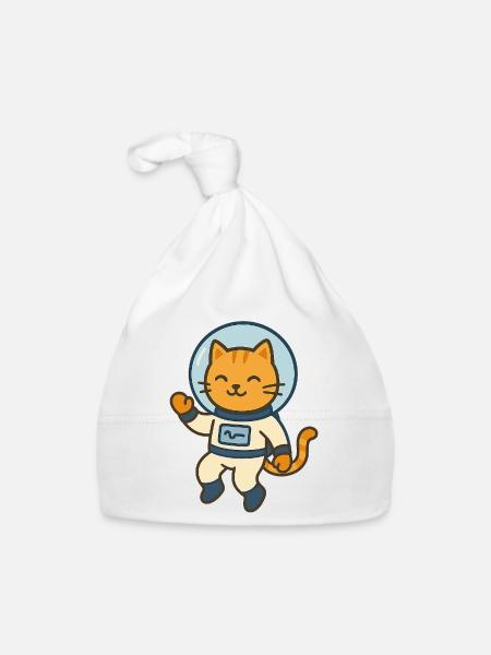 Astrokatze - Baby Bio-Mütze - Weiß - Vorne