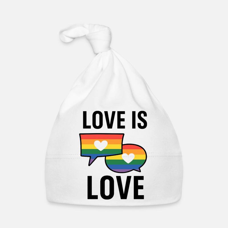 Regenbogen Liebe Sprechblasen Baby Bio-Mütze