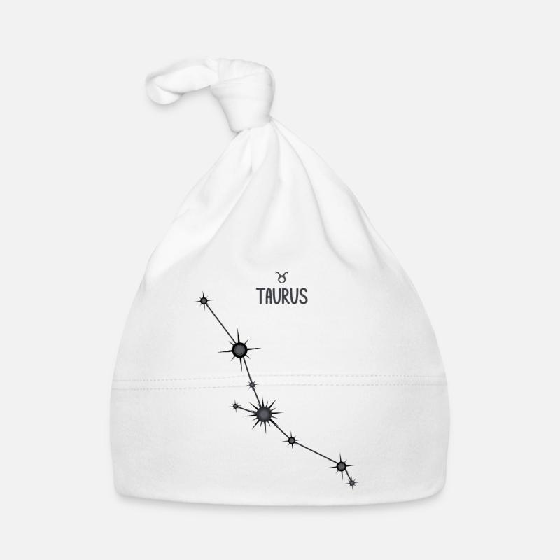 Stier Sternzeichen Sternbild Schwarz & Grau Baby Bio-Mütze