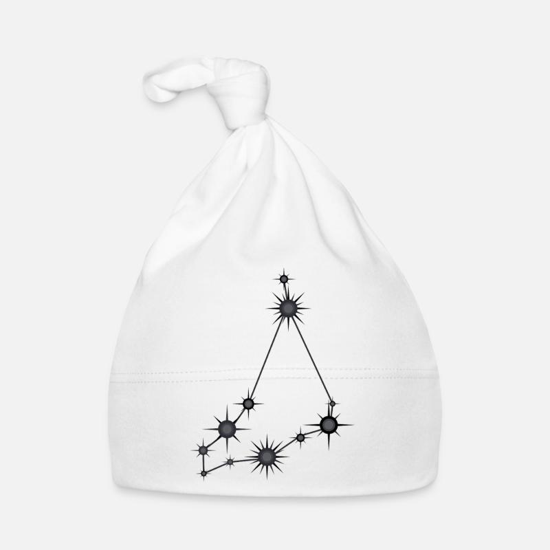 Capricorn Star Constellation Zodiac Black & Gray Organic Baby Cap