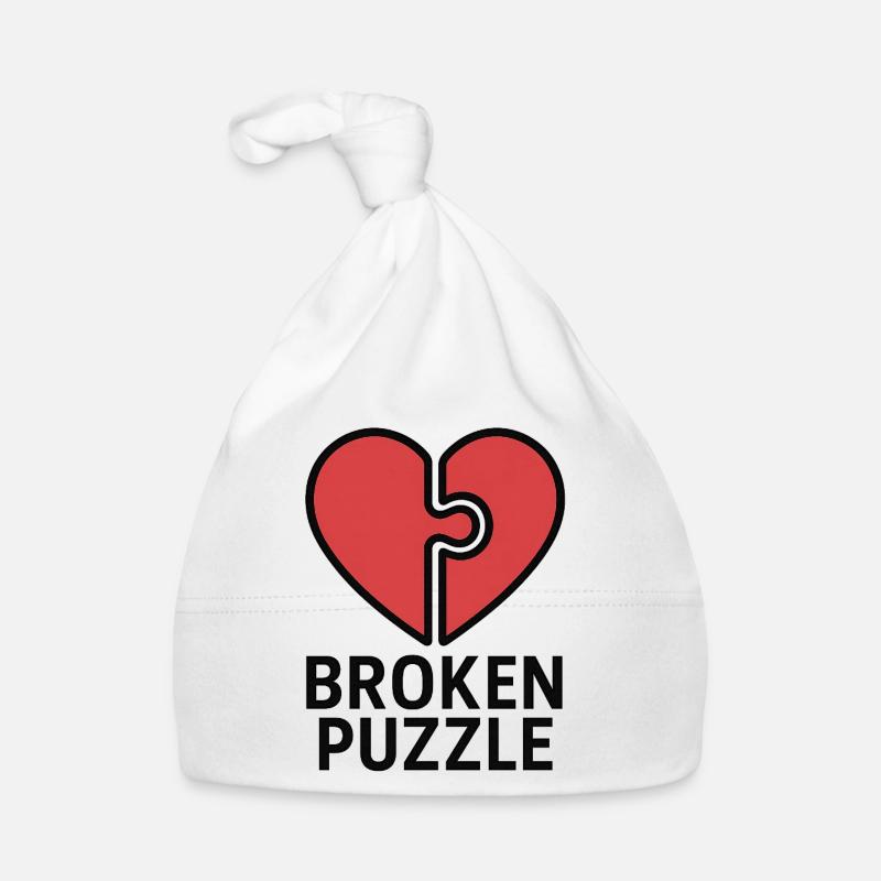 Puzzled heart design Organic Baby Cap