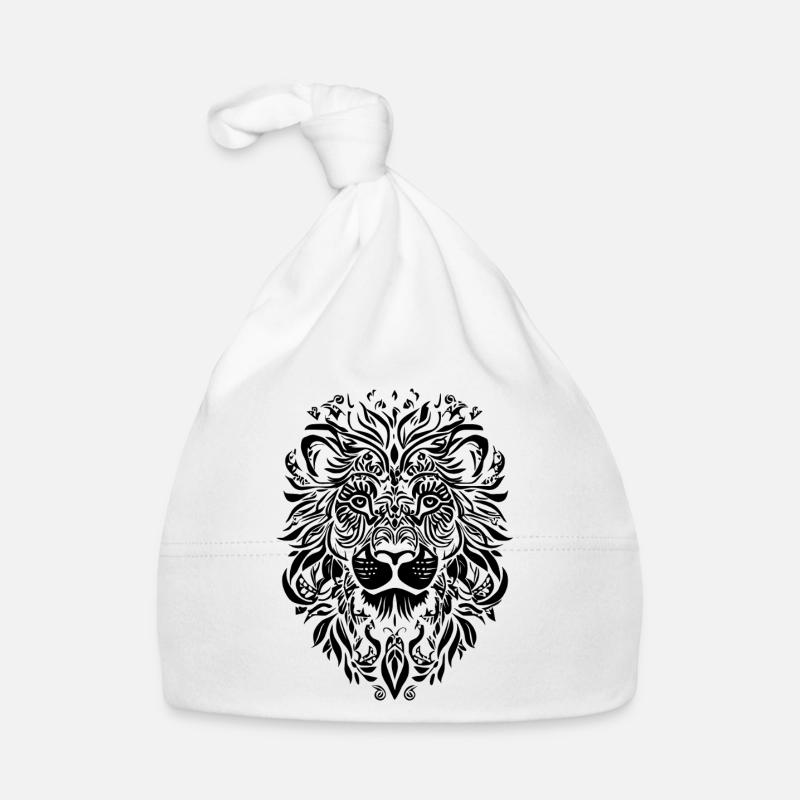 Lion Mandala Face Organic Baby Cap