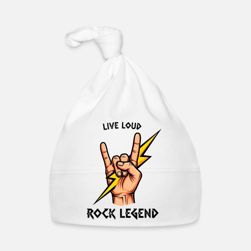 Conception de signe de main de légende du rock Bonnet bio Bébé