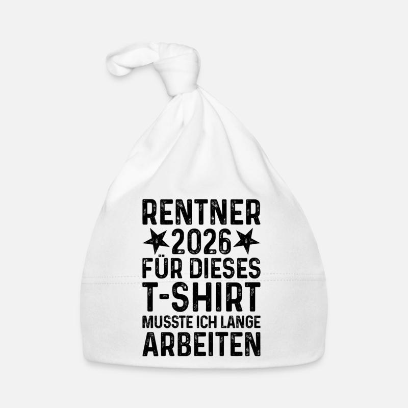 Rentner 2026 TShirt Grunge Rente Sprüche Ruhestand Baby Bio-Mütze