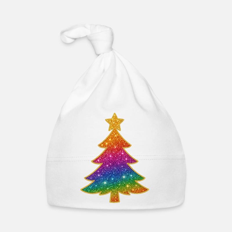 Regenbogen Glitzer Tannenbaum Baby Bio-Mütze