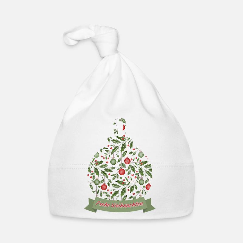 Weihnachtskugel mit Text Frohe Weihnachten Baby Bio-Mütze