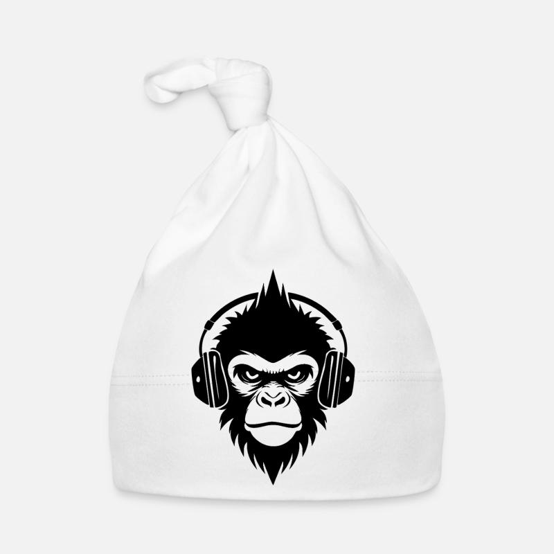 Classic Monkey Head Punk Studio Mix Shirt Organic Baby Cap