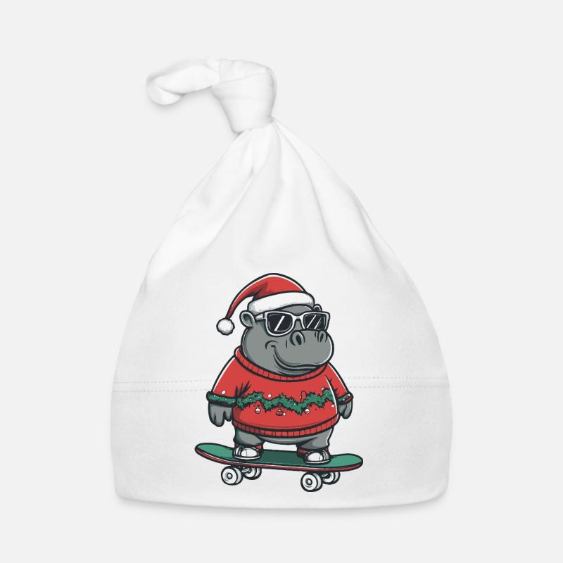 Nilpferd Weihnachten Lustig Baby Bio-Mütze
