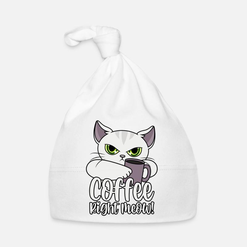 Coffee Right Meow - Mürrische Katze mit Kaffee Organic Baby Cap