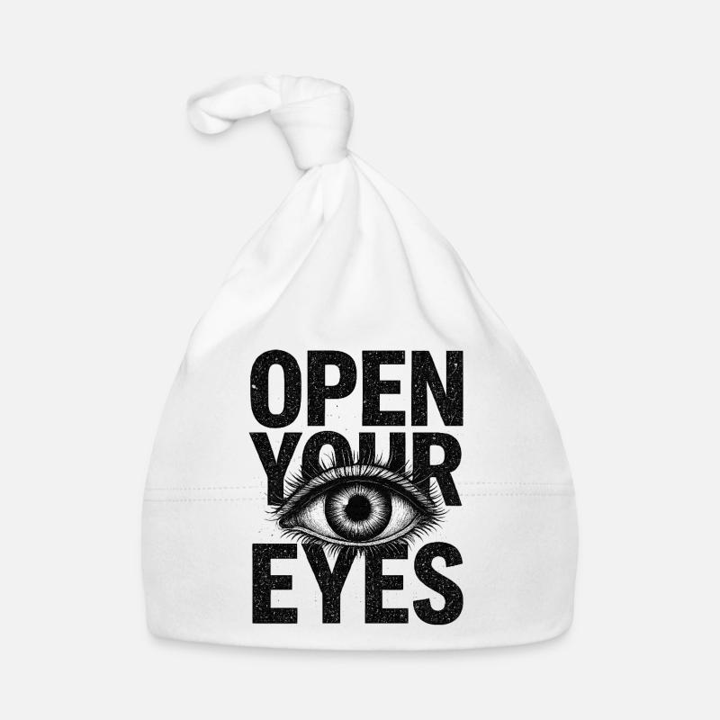 Open Your Eyes – Design du Symbole de l’Œil - Bonnet bio Bébé - blanc