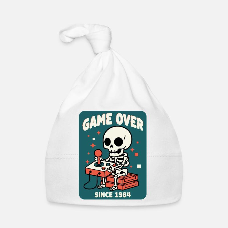 Game Over 1984 Retro Skelett Arcade Baby Bio-Mütze
