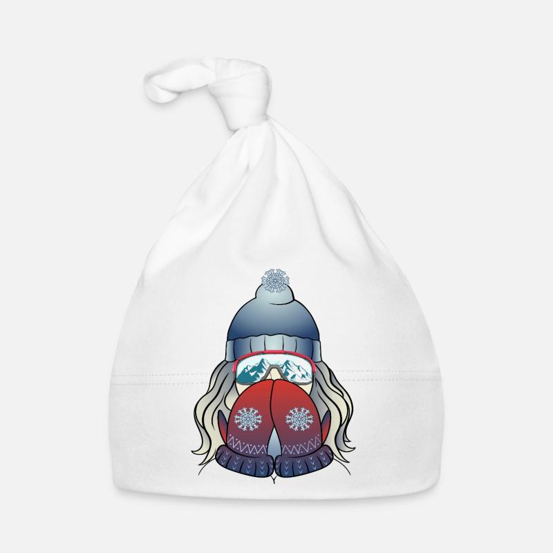 Fille d’hiver avec flocon de neige Bonnet bio Bébé