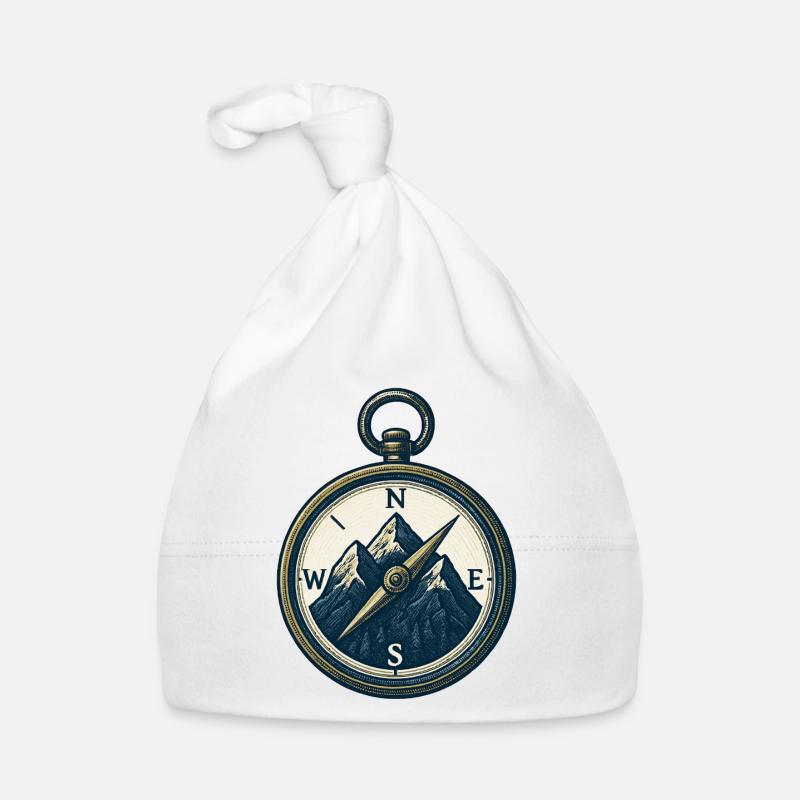 Compass Mountain Trek Azimut Wandergeschenk Baby Bio-Mütze