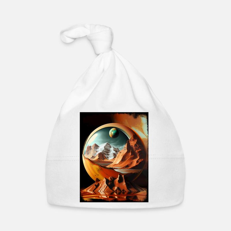 Planetary Globe Desert Landscape Organic Baby Cap