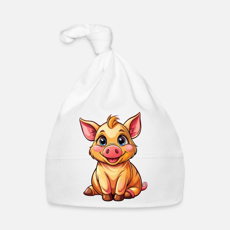 Sitzendes Schwein Baby Bio-Mütze