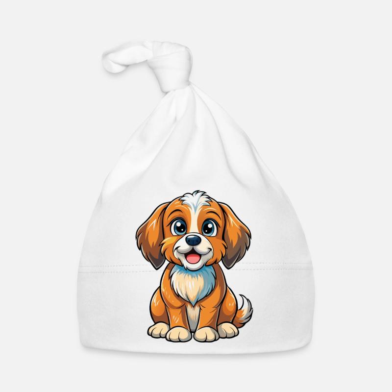 Sitzender Welpe Baby Bio-Mütze