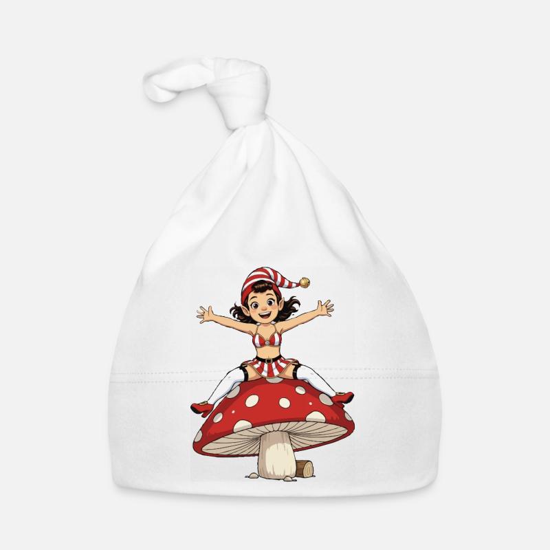Leprechaun-Mädchen auf Pilz Baby Bio-Mütze