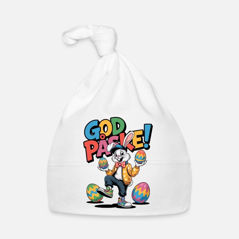 Easter bunny with colorful eggs Organic Baby Cap