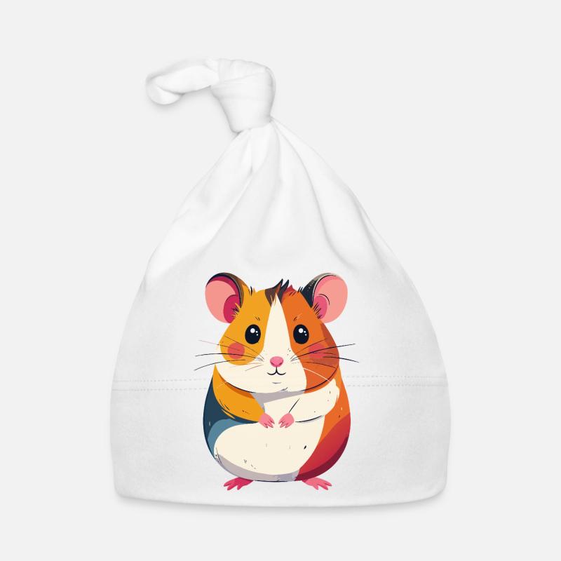 süßer kleiner bunter Hamster Patchwork Motiv Baby Bio-Mütze